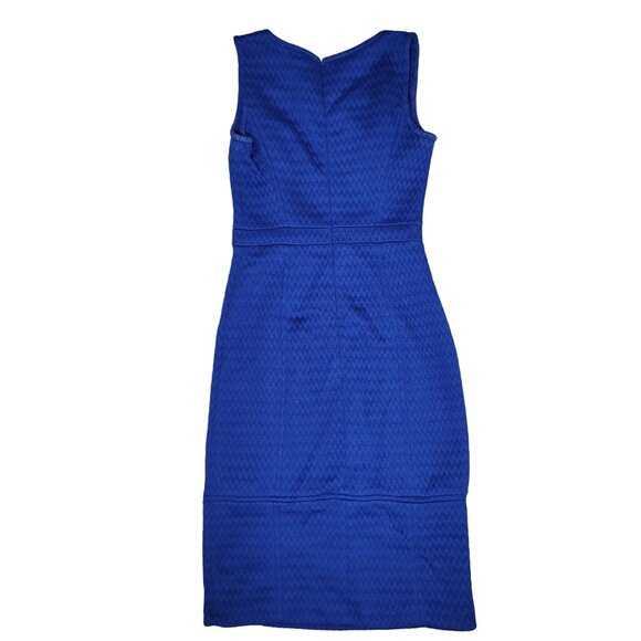 Tabitha saphire royal Blue Textured Sleeveless Sheath Dress Size 2 - Picture 2 of 6